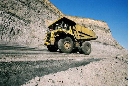 Truck on haul road - Mining Photo Stock Library