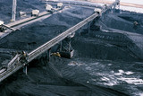 Mining Photo Stock Library - stockpiled coal at port facility with heavy rail and coal loaders ( Weight: 1  New Image: NO)