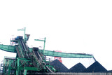 Mining Photo Stock Library - green ship loader stockpiling coal  at port facility ( Weight: 1  New Image: NO)