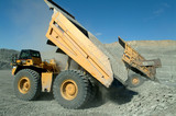 Mining Photo Stock Library - haul trucks emptying coal overburden onto stockpile ( Weight: 1  New Image: NO)