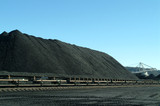 Mining Photo Stock Library - stockpiled coal with reclaimer working in background ( Weight: 4  New Image: NO)
