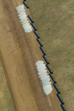 Mining Photo Stock Library - vertical aerial of domestic water supply pipes and sand ready for crane to assemble ( Weight: 2  New Image: NO)