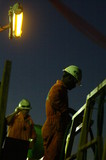 Mining Photo Stock Library - 2 drill rig workers on walkway in full PPE  ( Weight: 1  New Image: NO)