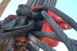 Mining Photo Stock Library - chain and cable shackles on drill rig mine site ( Weight: 1  New Image: NO)