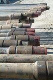 Mining Photo Stock Library - pipe casing closeup ready to install on oil and gas rig ( Weight: 1  New Image: NO)