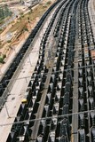 Mining Photo Stock Library - aerial shot of many coal rail carriages ( Weight: 2  New Image: NO)