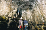 Mining Photo Stock Library - 2 underground mine workers inspect machinery and drilling area. ( Weight: 1  New Image: NO)