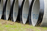 Mining Photo Stock Library - round concrete water pipes stacked ( Weight: 5  New Image: NO)