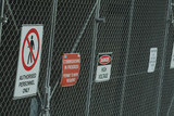 Mining Photo Stock Library - wire fence with safety signs. permit to work ( Weight: 5  New Image: NO)