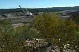 Mining Photo Stock Library - drag line at open cut coal mine with green plants in foreground.  ( Weight: 5  New Image: NO)