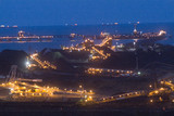Mining Photo Stock Library - coal terminal shot after dark with lights on ships and the wharf. ( Weight: 1  New Image: NO)