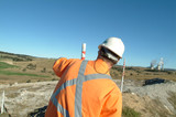 Mining Photo Stock Library - mine manager inspecting open cut revegetation from a distance ( Weight: 2  New Image: NO)