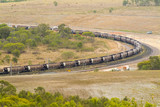 Mining Photo Stock Library - about 40 coal carriages on track.  shot from high viewpoint ( Weight: 4  New Image: NO)