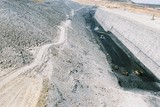 Mining Photo Stock Library - aerial view of open cut coalmine and high wall.  truck and digger rotation in the pit. ( Weight: 1  New Image: NO)