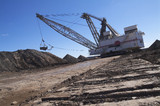 Mining Photo Stock Library - dragline removing overburden in open cut coal mine.  shot from ground level looking along the tracks. ( Weight: 1  New Image: NO)