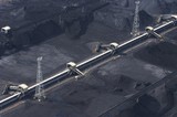Mining Photo Stock Library - aerial photo of stockpiled coal at shipping terminal. ( Weight: 1  New Image: NO)