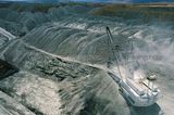 Mining Photo Stock Library - aerial photo of dragline moving overburden in open cut coal mine. Stockpiles in background. ( Weight: 1  New Image: NO)