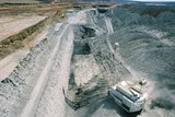 Mining Photo Stock Library - aerial photo of dragline moving overburden in open cut coal mine. Excavator and truck rotation in background. ( Weight: 1  New Image: NO)