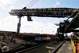 Mining Photo Stock Library - close up photo of a ship loader loading coal at a terminal ( Weight: 1  New Image: NO)