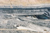 Mining Photo Stock Library - wide aerial photo of excavator loading coal into haul trucks in open cut mine. ( Weight: 1  New Image: NO)