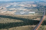 Mining Photo Stock Library - long haul access road in open cut coal mine.  shot very wide and aerial. ( Weight: 1  New Image: NO)