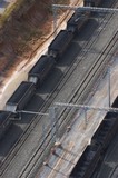 Mining Photo Stock Library - aerial photo of heavy rail carriages cars carrying coal. ( Weight: 1  New Image: NO)