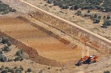 Mining Photo Stock Library - excavator stripping topsoil prior to mining.  unsual photo taken as an aerial. ( Weight: 1  New Image: NO)