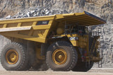 Mining Photo Stock Library - close up photo of yellow haul truck in open cut coal mine. ( Weight: 1  New Image: NO)
