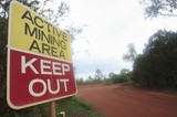 Mining Photo Stock Library - mine site signage, active mining area, Keep Out. ( Weight: 1  New Image: NO)