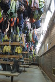 Mining Photo Stock Library - underground mine worker's change room.  photo shows clean change gear hanging in baskets from the roof. ( Weight: 1  New Image: NO)
