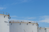 Mining Photo Stock Library - photo of large fuel storage silos.  blue sky behind. ( Weight: 1  New Image: NO)
