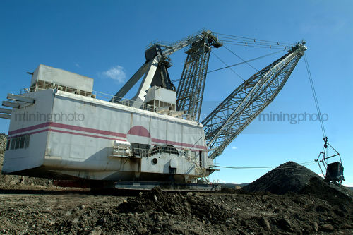 Dragline excavator working in coal opencut - Mining Photo Stock Library