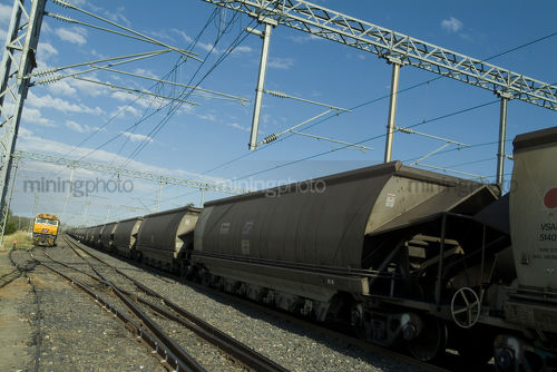 Heavy rail coal carriages - Mining Photo Stock Library