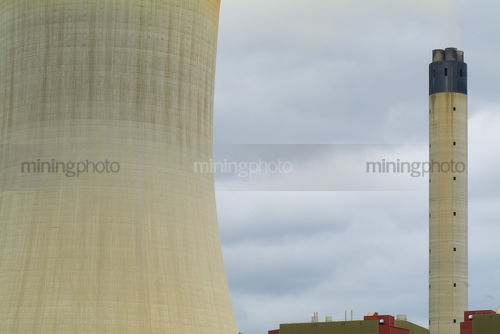Smokestack at power station.  shot close up - Mining Photo Stock Library