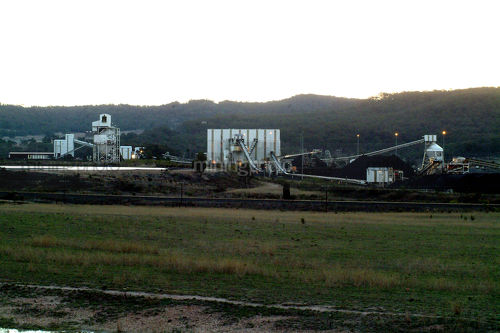 Coal wash plant production conveyors.  good panorama strip shot - Mining Photo Stock Library