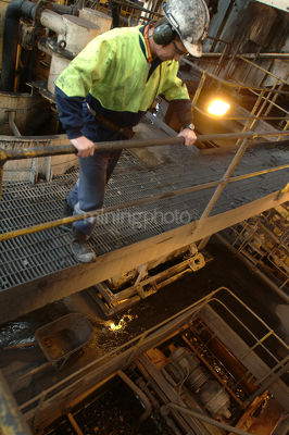 Mine worker engineer observing coal wash plant. - Mining Photo Stock Library