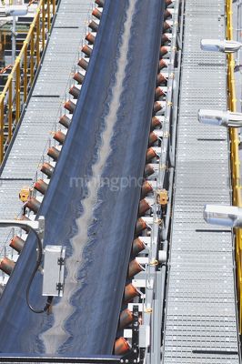 Close up of coal conveyor - Mining Photo Stock Library