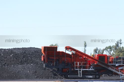 Mobile coal conveyor loader - Mining Photo Stock Library