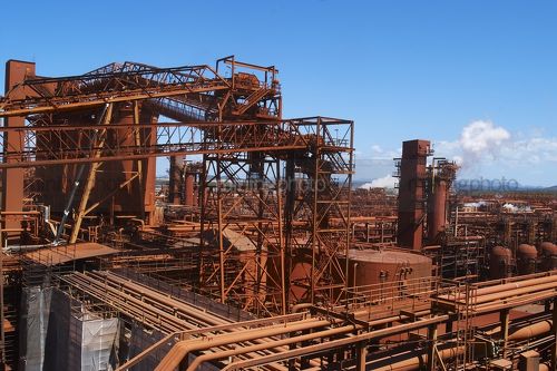 Bauxite to alumina processing plant  - Mining Photo Stock Library