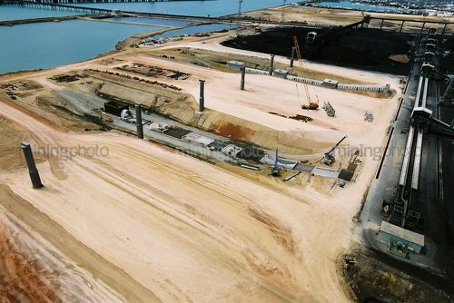 Coal terminal at port being expanded. - Mining Photo Stock Library