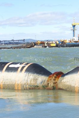 Seaway dredging close up.  generic shot.  gladstone harbour LNG. - Mining Photo Stock Library