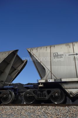 Batgirl coal carriage close up.  vertical photo. - Mining Photo Stock Library