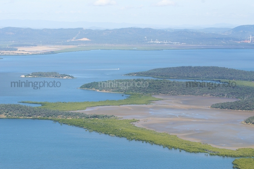 Aerial photo of mangroves and waterways - Mining Photo Stock Library