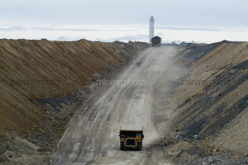 Hauling coal to the power station - Mining Photo Stock Library