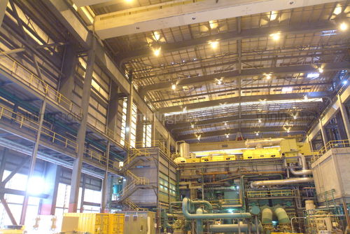 Interior of Power Station showing high pressure pipes - Mining Photo Stock Library