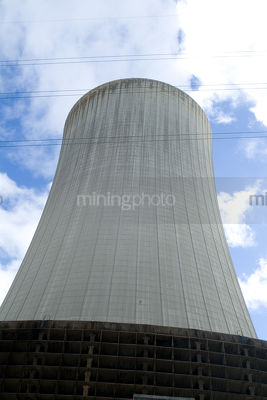Cooling tower by itself at Power Station - Mining Photo Stock Library