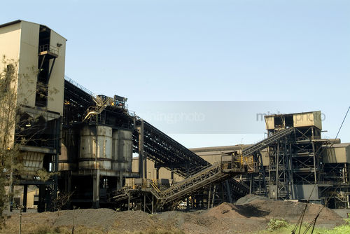 Mine wash processing plant with  multiple conveyors
 - Mining Photo Stock Library