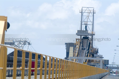 Shiploader at coal port terminal - Mining Photo Stock Library