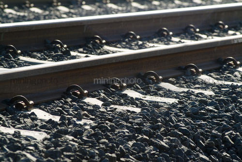 Closeup of domestic rail track - Mining Photo Stock Library