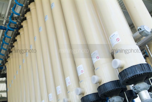 Water purification process at water treatment works - Mining Photo Stock Library